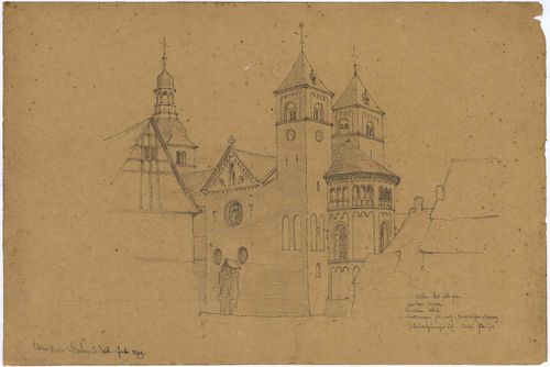 Abb.: Adolf Rudolf Holzhalb, Castorkirche in Carden an der Mosel, 1. Juli 1869