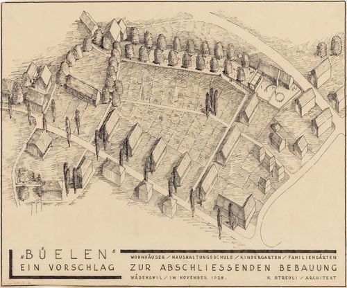 Abb.: Hans Streuli, Bebauungsplan Büelen, Wädenswil/ZH, November 1928