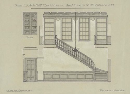 Abb.: Armin Witmer-Karrer, Haus Bloch-Hilb, Zürich, 2. Dezember 1920. Projekt