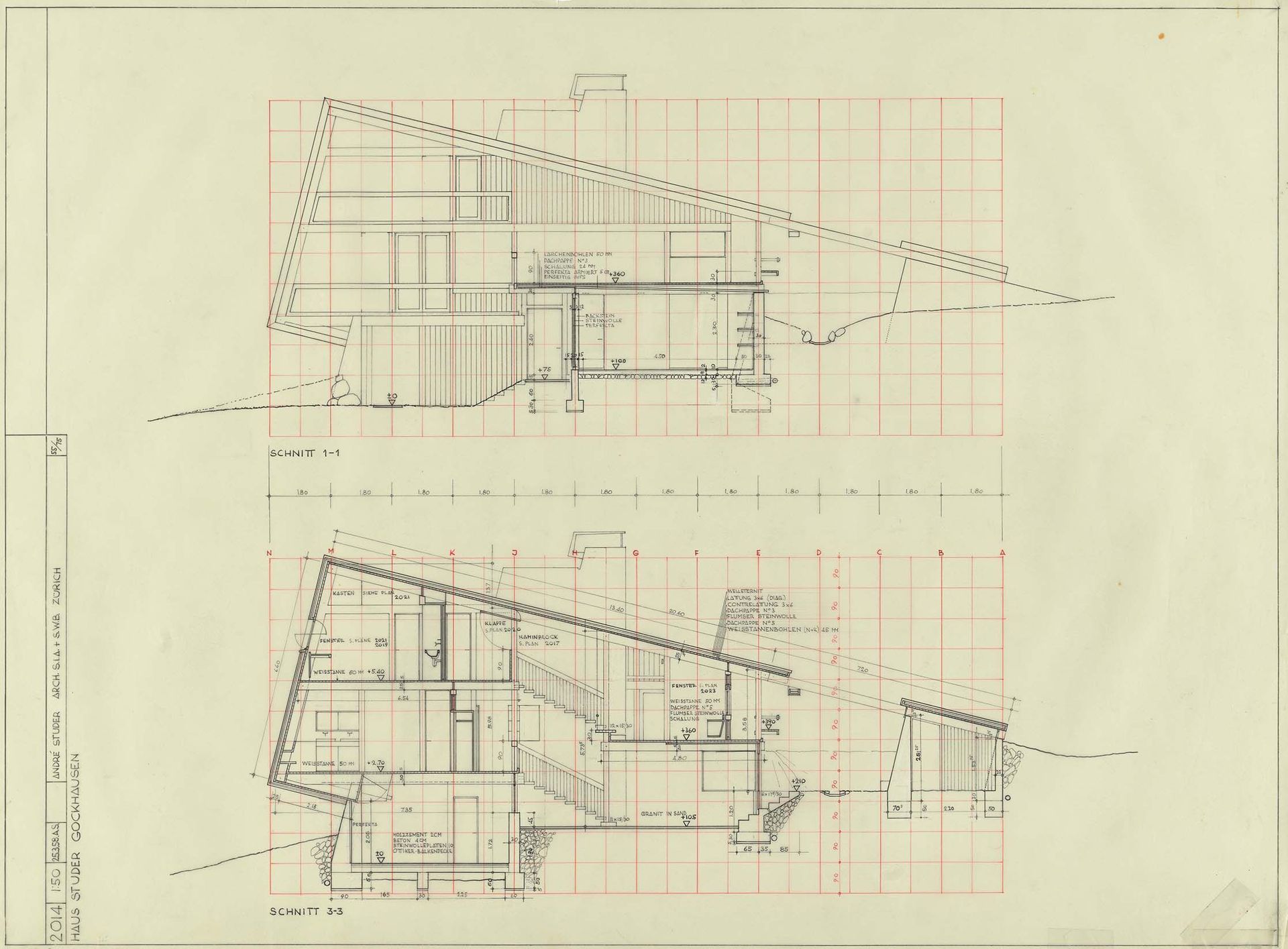 Abb.: André M. Studer, Atelierwohnhaus André M. Studer, Gockhausen/ZH, 25.3.1958
